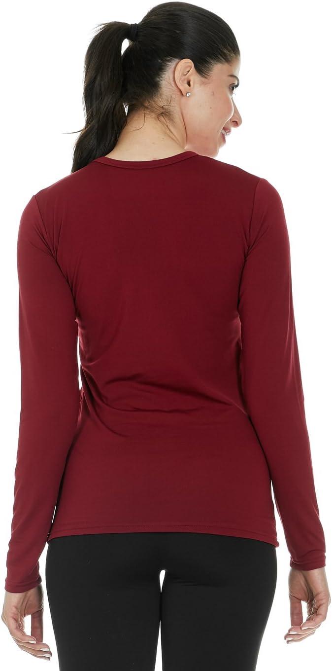 imageThermajane 2 Pack Thermal Top for Women Size XS Red ampamp Black