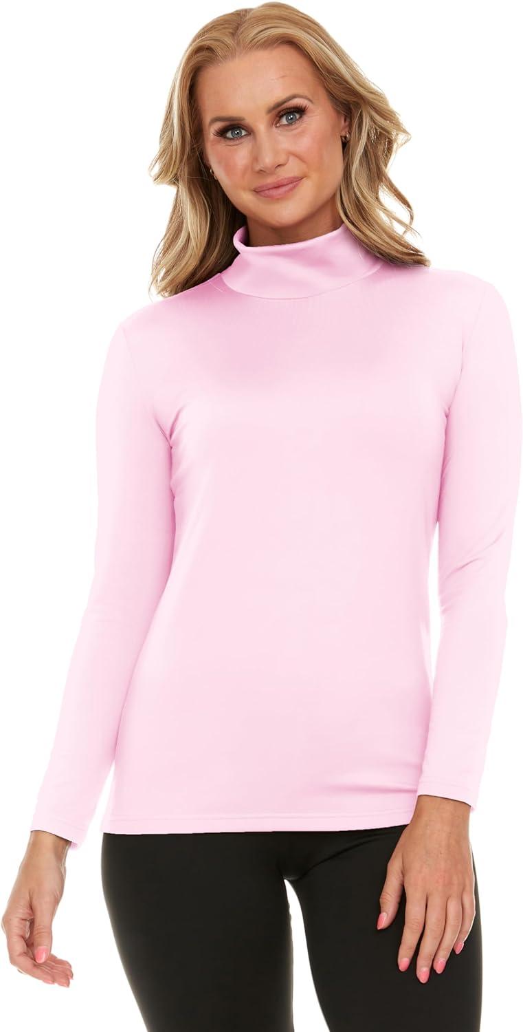 imageThermajane Long Sleeve Thermal Shirts for Women Cold Weather Womens Thermal Underwear Tops Base Layer Women ThermalBaby Pink