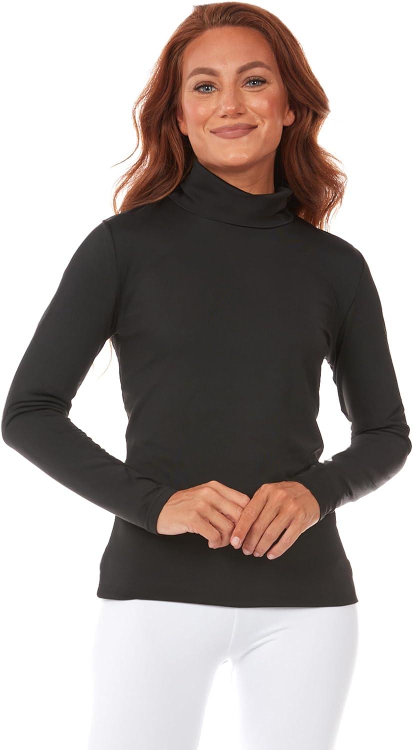 imageThermajane Long Sleeve Thermal Shirts for Women Cold Weather Womens Thermal Underwear Tops Base Layer Women ThermalBlack