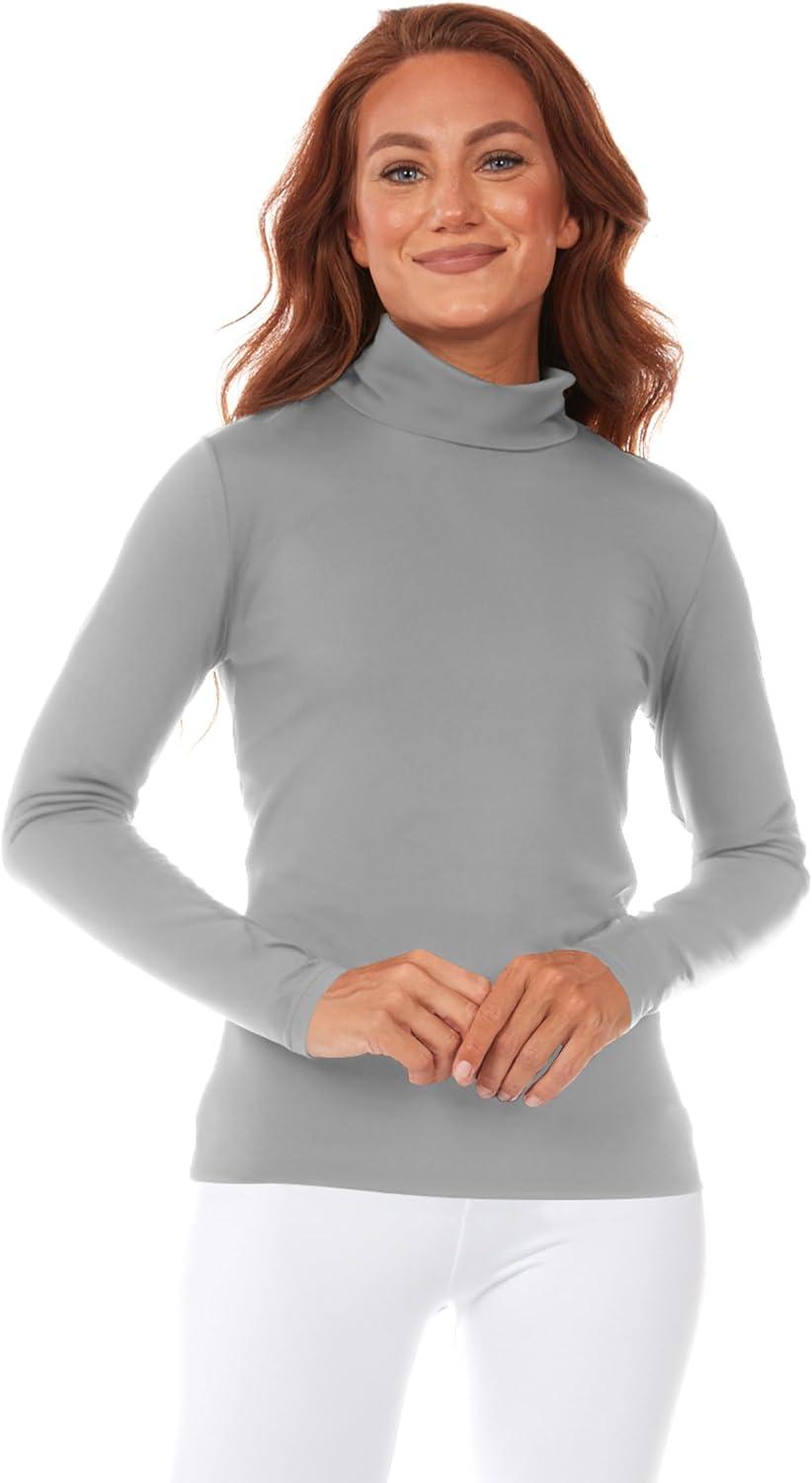 imageThermajane Long Sleeve Thermal Shirts for Women Cold Weather Womens Thermal Underwear Tops Base Layer Women ThermalGrey