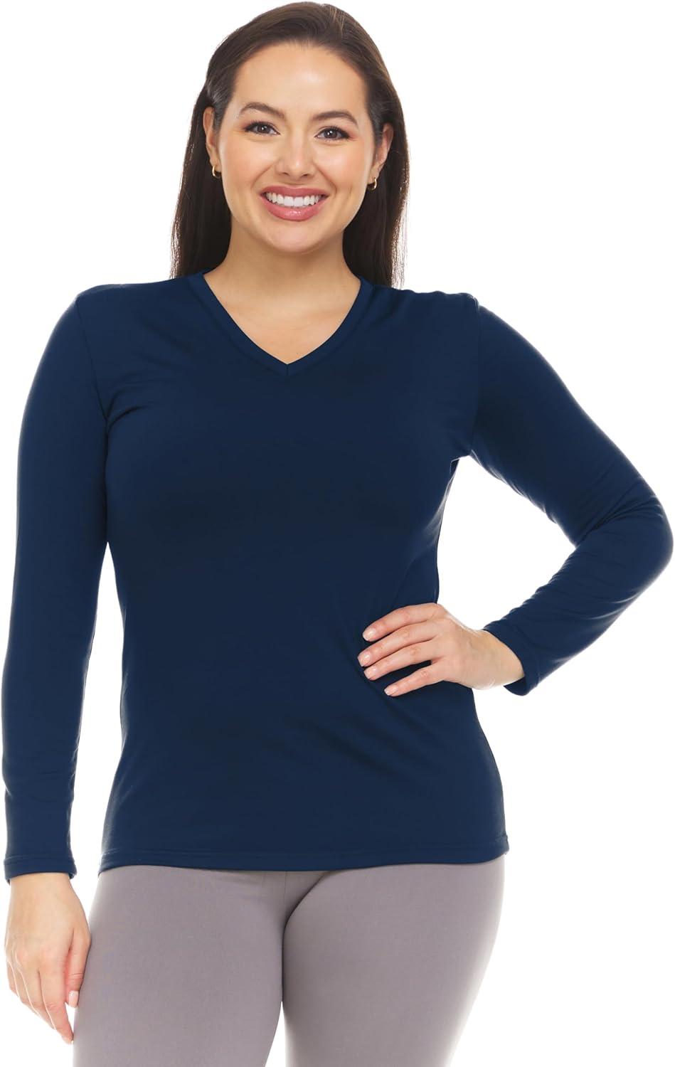 imageThermajane Long Sleeve Thermal Shirts for Women Cold Weather Womens Thermal Underwear Tops Base Layer Women ThermalNavy