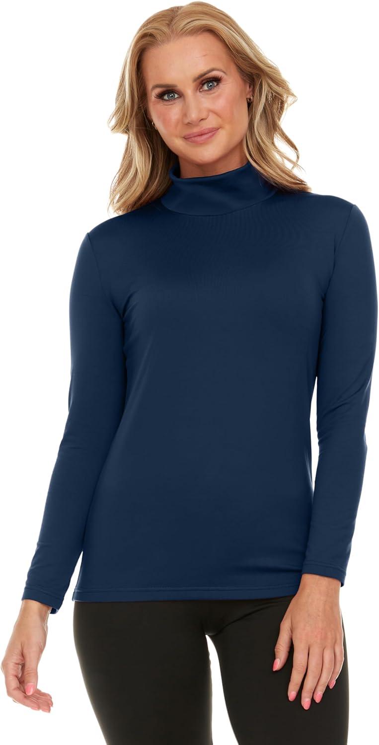 imageThermajane Long Sleeve Thermal Shirts for Women Cold Weather Womens Thermal Underwear Tops Base Layer Women ThermalNavy
