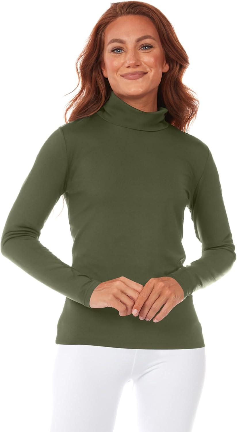 imageThermajane Long Sleeve Thermal Shirts for Women Cold Weather Womens Thermal Underwear Tops Base Layer Women ThermalOlive Green