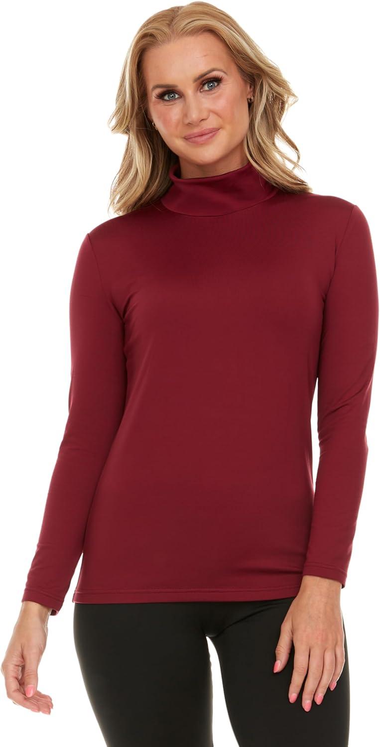 imageThermajane Long Sleeve Thermal Shirts for Women Cold Weather Womens Thermal Underwear Tops Base Layer Women ThermalRed