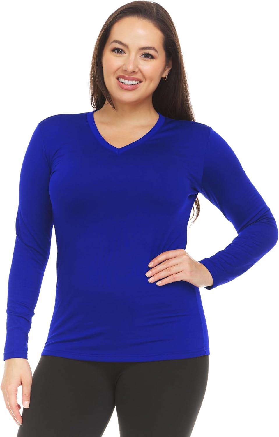 imageThermajane Long Sleeve Thermal Shirts for Women Cold Weather Womens Thermal Underwear Tops Base Layer Women ThermalRoyal Blue