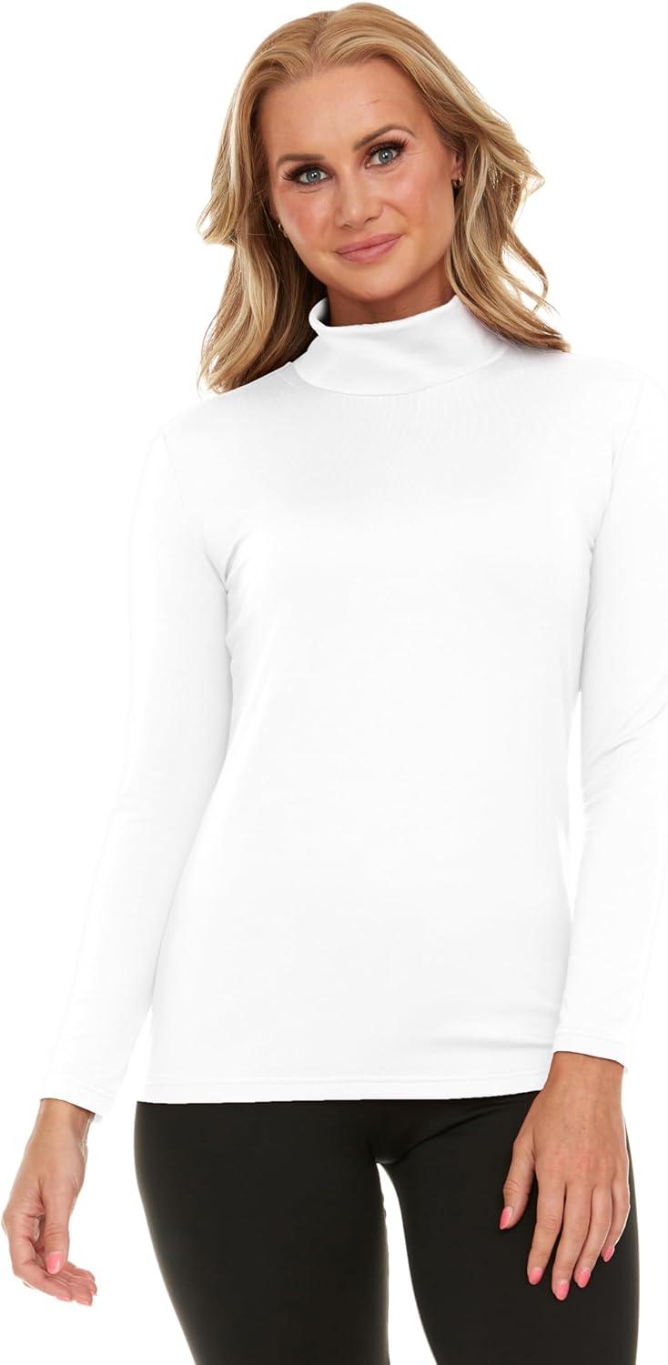 imageThermajane Long Sleeve Thermal Shirts for Women Cold Weather Womens Thermal Underwear Tops Base Layer Women ThermalWhite
