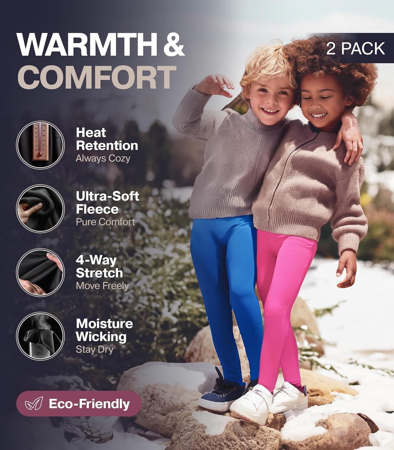 imageThermajane Thermal Underwear for Kids Long Johns Girls Thermal Underwear Set Base Layer Kids Long UnderwearBlack Grey