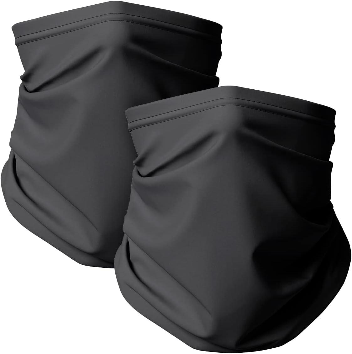 imageThermajohn Fleece Neck Warmer Gaiters for Men and Women Unisex Winter Scarf Face Mask Cold Weather Neck Gaiters Men WomenBlack