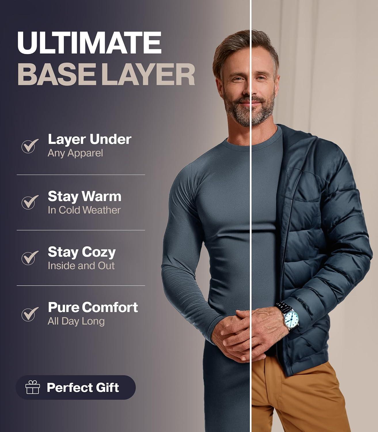 imageThermajohn Long Johns Thermal Underwear for Men Fleece Lined Base Layer Set for Cold WeatherDesert Camo