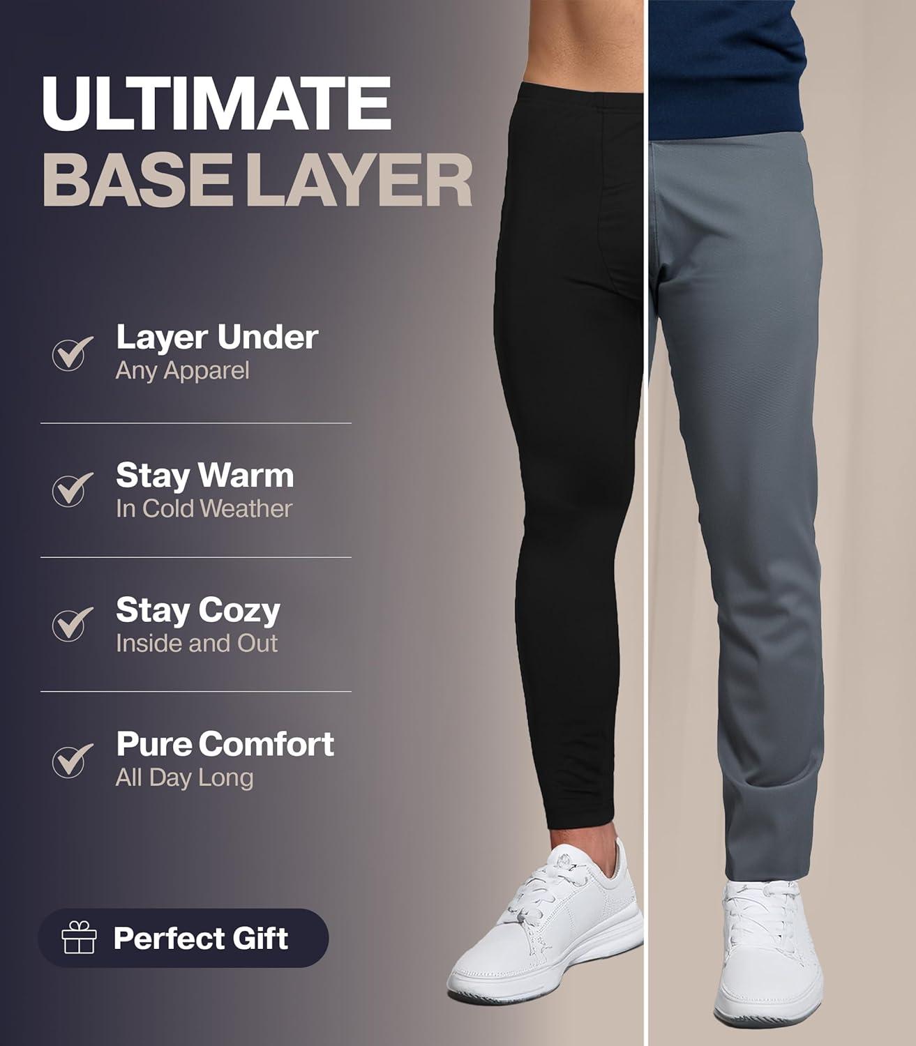 imageThermajohn Long Johns for Men Thermal Underwear for Men Long Underwear Mens Leggings Thermal Pants Men Cold Weather BottomsWhite
