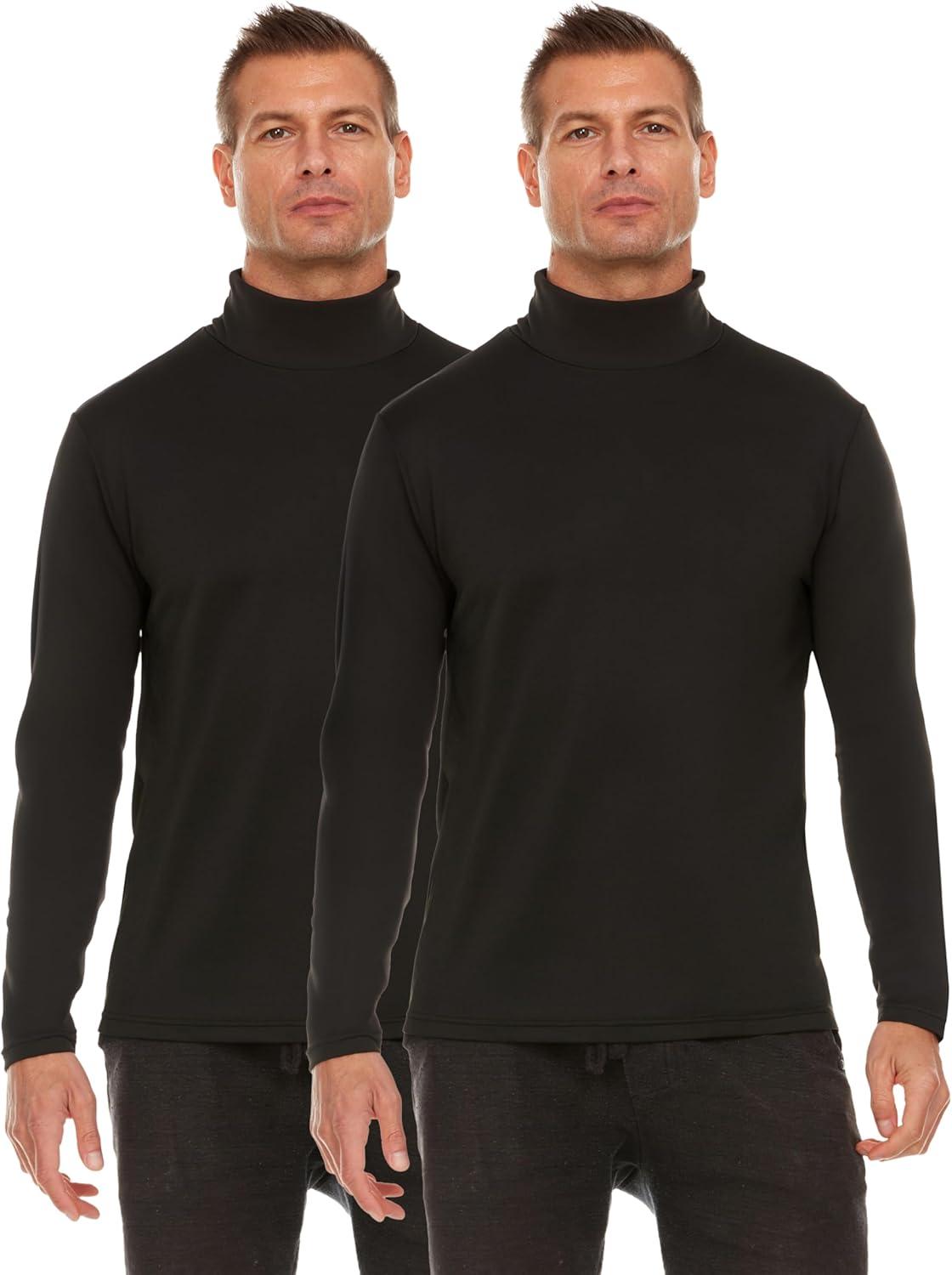 imageThermajohn Thermal Shirts for Men Long Sleeve Thermal Compression Shirts for Men Base Layer Cold WeatherBlack Black