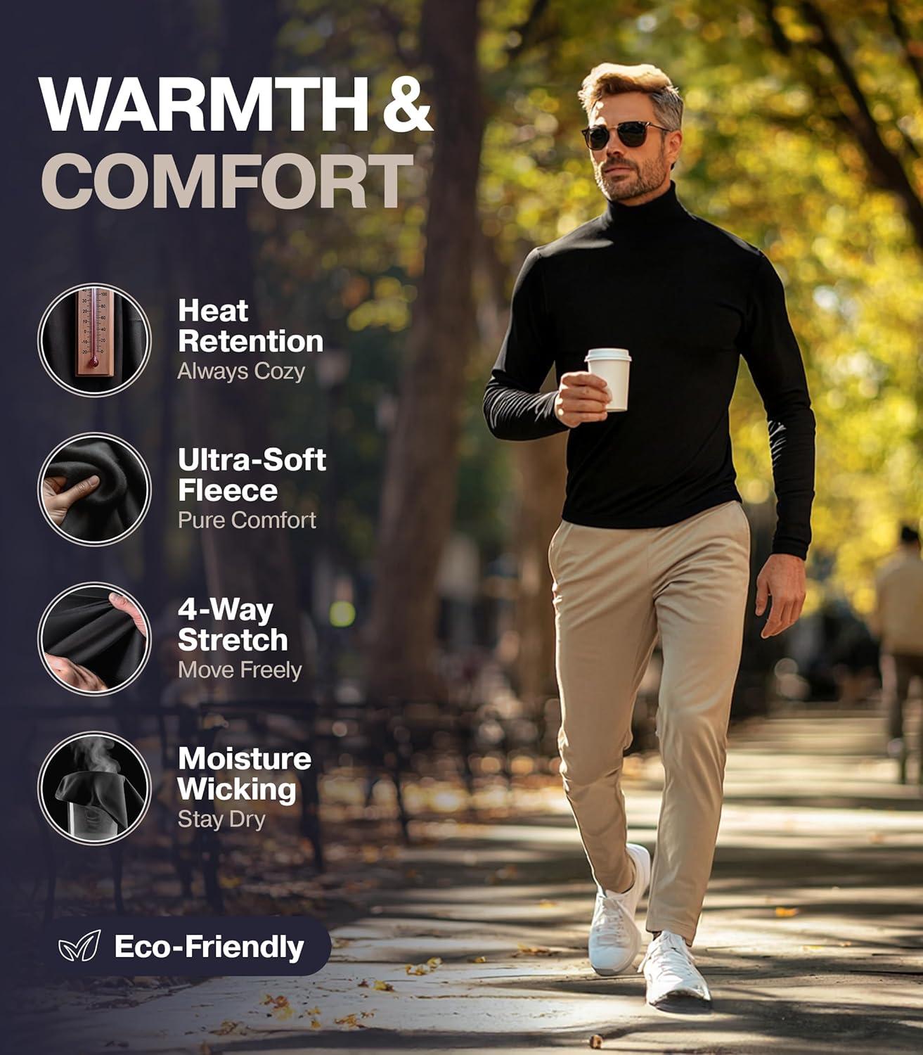 imageThermajohn Thermal Shirts for Men Long Sleeve Thermal Compression Shirts for Men Base Layer Cold WeatherCharcoal