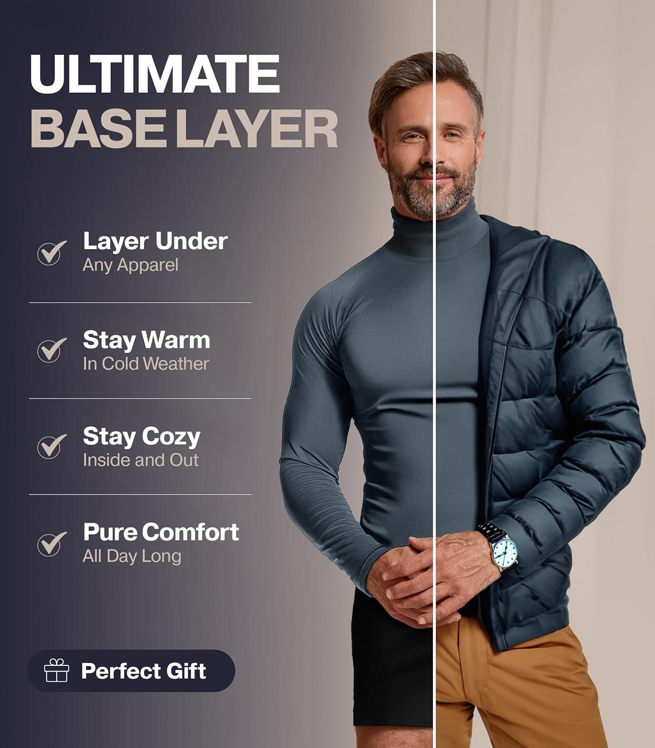 imageThermajohn Thermal Shirts for Men Long Sleeve Thermal Compression Shirts for Men Base Layer Cold WeatherCharcoal