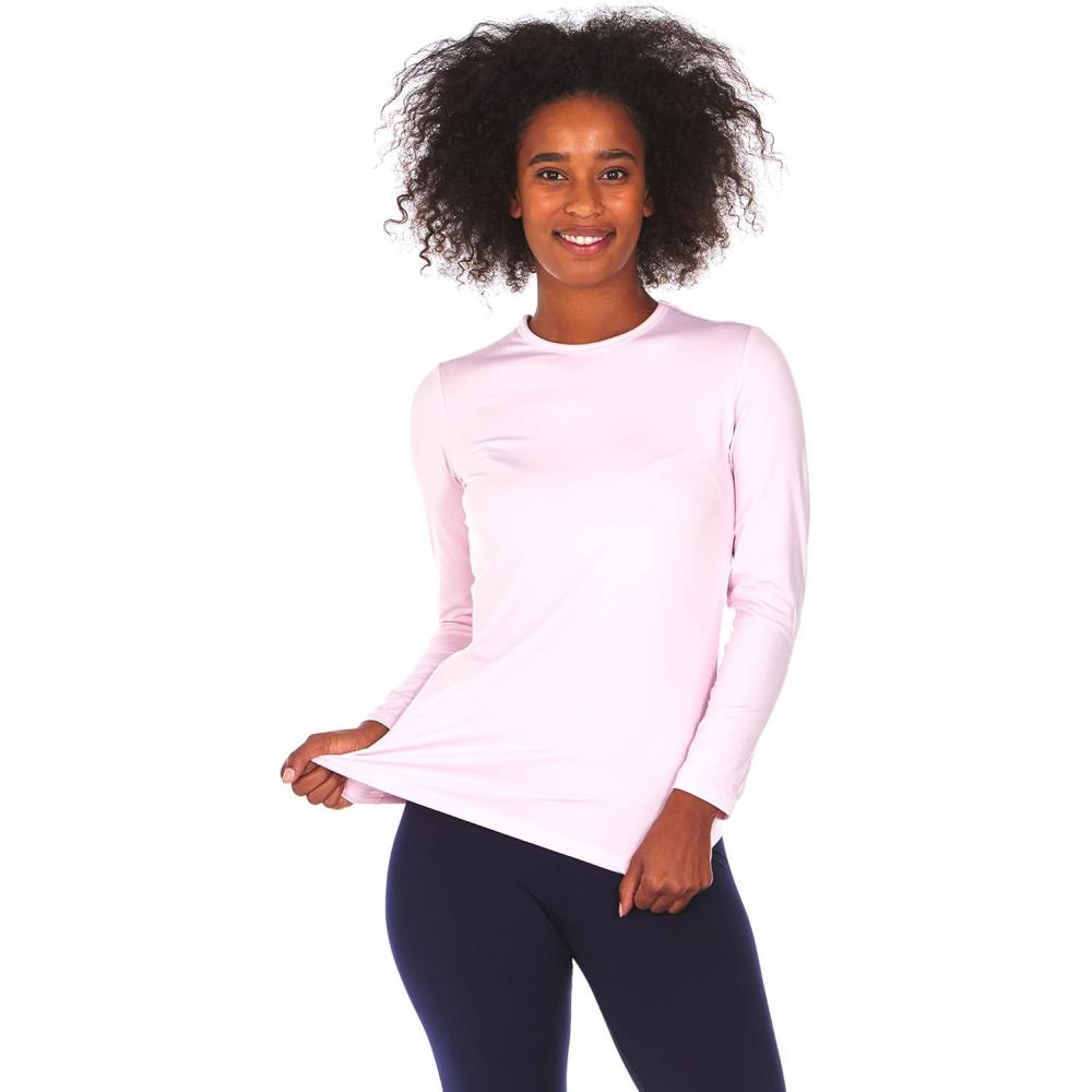 imageThermajane Long Sleeve Thermal Shirts for Women Cold Weather Womens Thermal Underwear Tops Base Layer Women ThermalBaby Pink