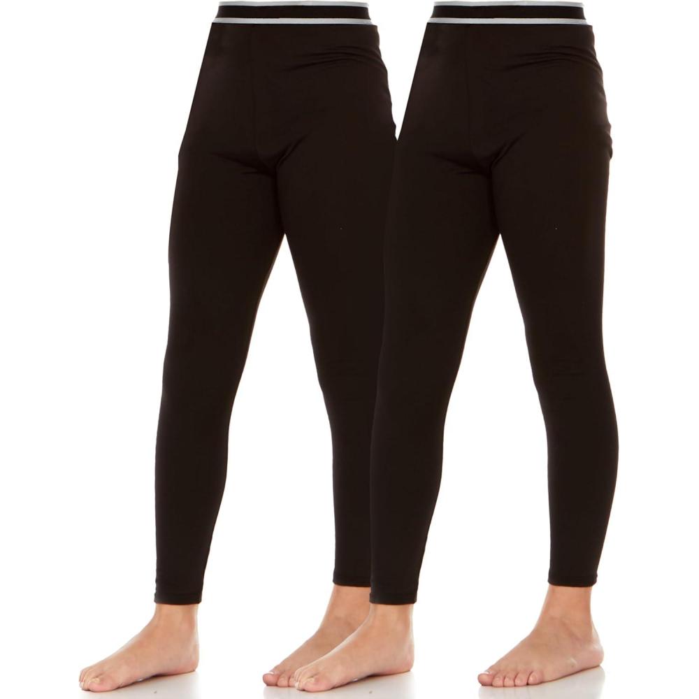 imageThermajane Thermal Underwear for Kids Long Johns Girls Thermal Underwear Set Base Layer Kids Long UnderwearBlack Black