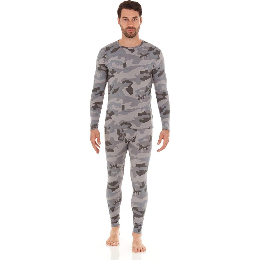 imageThermajohn Long Johns Thermal Underwear for Men Fleece Lined Base Layer Set for Cold WeatherDesert Camo