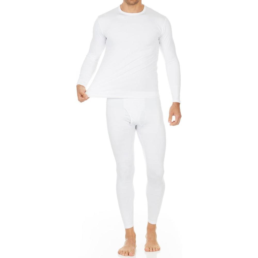 imageThermajohn Long Johns Thermal Underwear for Men Fleece Lined Base Layer Set for Cold WeatherWhite