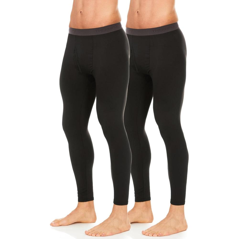imageThermajohn Long Johns for Men Thermal Underwear for Men Long Underwear Mens Leggings Thermal Pants Men Cold Weather BottomsBlack Black