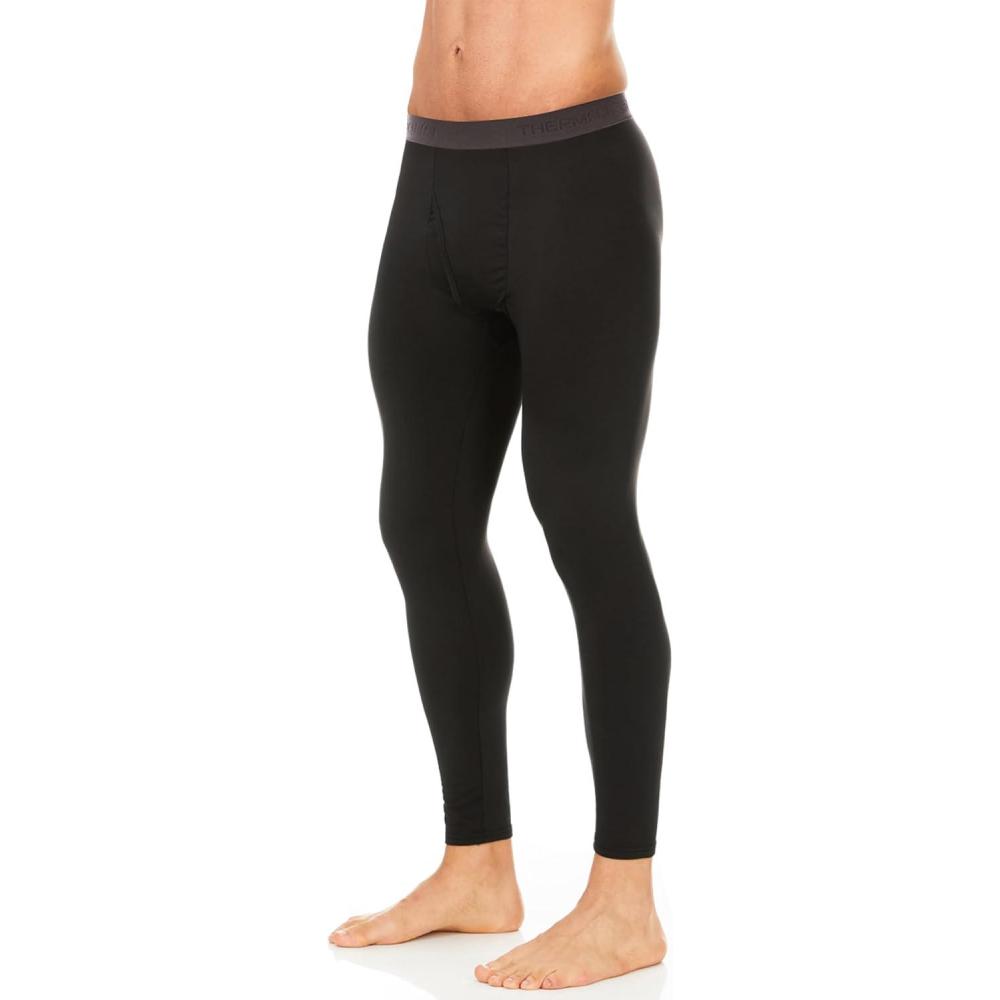 imageThermajohn Long Johns for Men Thermal Underwear for Men Long Underwear Mens Leggings Thermal Pants Men Cold Weather BottomsBlack