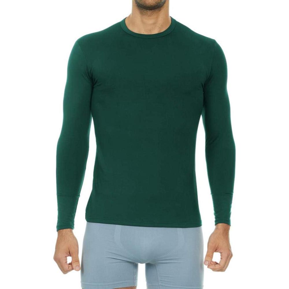 imageThermajohn Thermal Shirts for Men Long Sleeve Thermal Compression Shirts for Men Base Layer Cold WeatherHunter Green