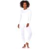 imageThermajane Long Johns Thermal Underwear for Women Fleece Lined Base Layer Pajama Set Cold WeatherWhite