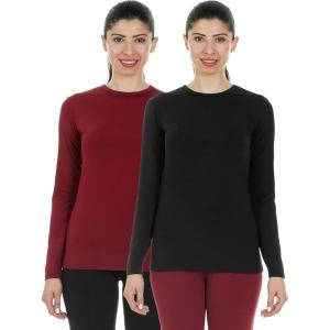 Thermajane 2 Pack Thermal Top for Women Size XS Red & Black
