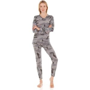 Thermajane Long Johns Thermal Underwear for Women Fleece Lined Base Layer Pajama Set Cold Weather(Desert Camo)