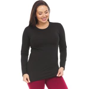 Thermajane Long Sleeve Thermal Shirts for Women Cold Weather, Womens Thermal Underwear Tops, Base Layer Women Thermal(Black)