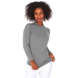 Thermajane Long Sleeve Thermal Shirts for Women Cold Weather, Womens Thermal Underwear Tops, Base Layer Women Thermal(Grey)