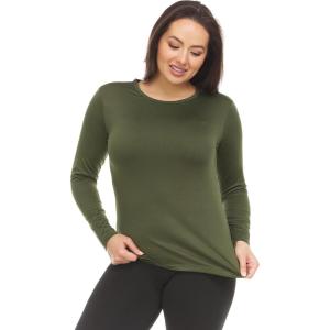 Thermajane Long Sleeve Thermal Shirts for Women Cold Weather, Womens Thermal Underwear Tops, Base Layer Women Thermal(Olive Green)