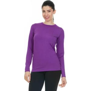 Thermajane Long Sleeve Thermal Shirts for Women Cold Weather, Womens Thermal Underwear Tops, Base Layer Women Thermal(Purple)