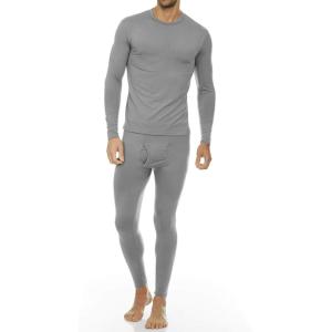 Thermajohn Long Johns Thermal Underwear for Men Fleece Lined Base Layer Set for Cold Weather(Grey)