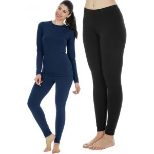 Thermajane Long Johns Set + Bottoms Size 3XL Navy Set Black Bottoms