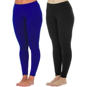 Thermajane Thermal Leggings for Women Size 3XL 2 Pack Royal Blue & Black