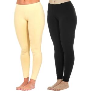 Thermajane Thermal Leggings for Women Size 3XL 2 Pack Nude & Black