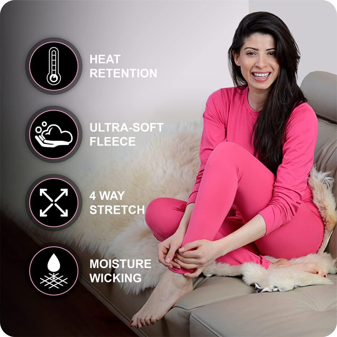 imageThermajane 2 Pack Thermal Underwear for Women Size XXS Teal amp Black
