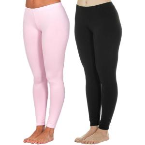 Thermajane Thermal Leggings for Women Size 3XL 2 Pack Baby Pink & Black