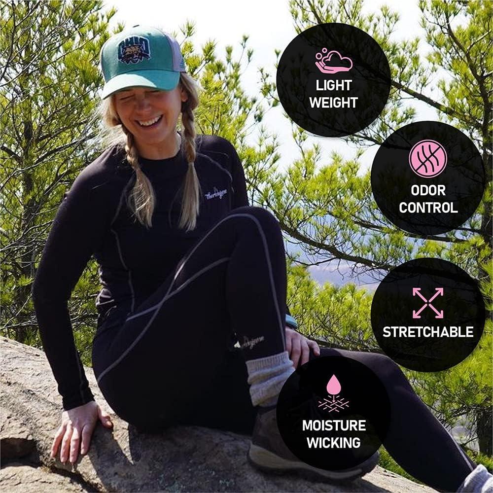 imageThermajane Womens Compression Long Sleeve TShirt for Athletic Workout and Running TopsWine
