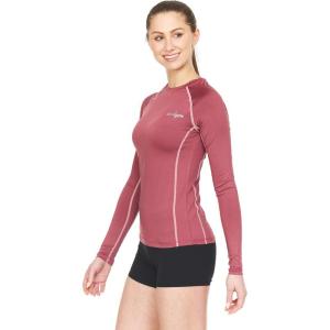 Thermajane Women’s Compression Long Sleeve T-Shirt for Athletic Workout and Running Tops(Wine)