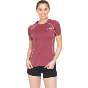 Thermajane Womens Compression Short Sleeve T Shirt for Athletic Workout and Running Cool Dry Tops(Wine)