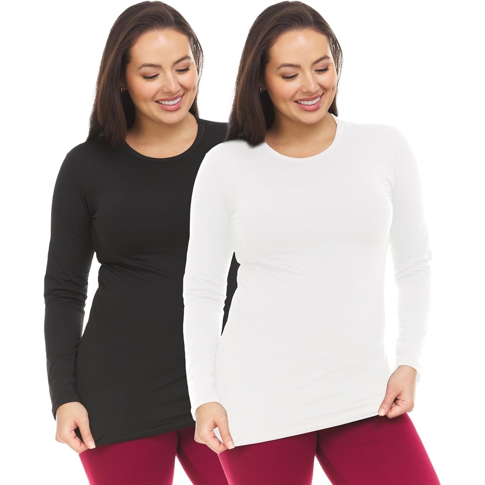 image:imageWomens Crew Thermal Top 2 PackBlack White